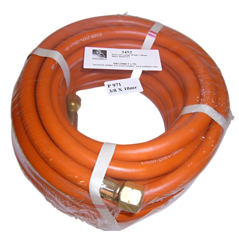 Hose Set Orange Propane 20m x 10mm Dia Fitted 10mm Hcv  [3457]