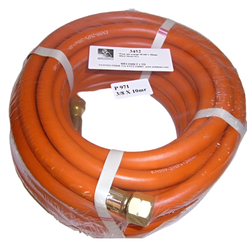 Hose Set Orange Propane 5m x 10mm Dia Fitted 10mm Hcv [9393]