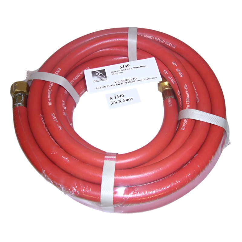 Hose Set Red Acetylene 20m x 10mm Dia Fitted 10mm Hcv [3456]