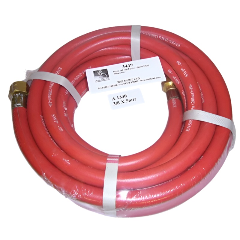Hose Set Red Acetylene 50m x 10mm Dia Fitted 10mm Hcv [3459]