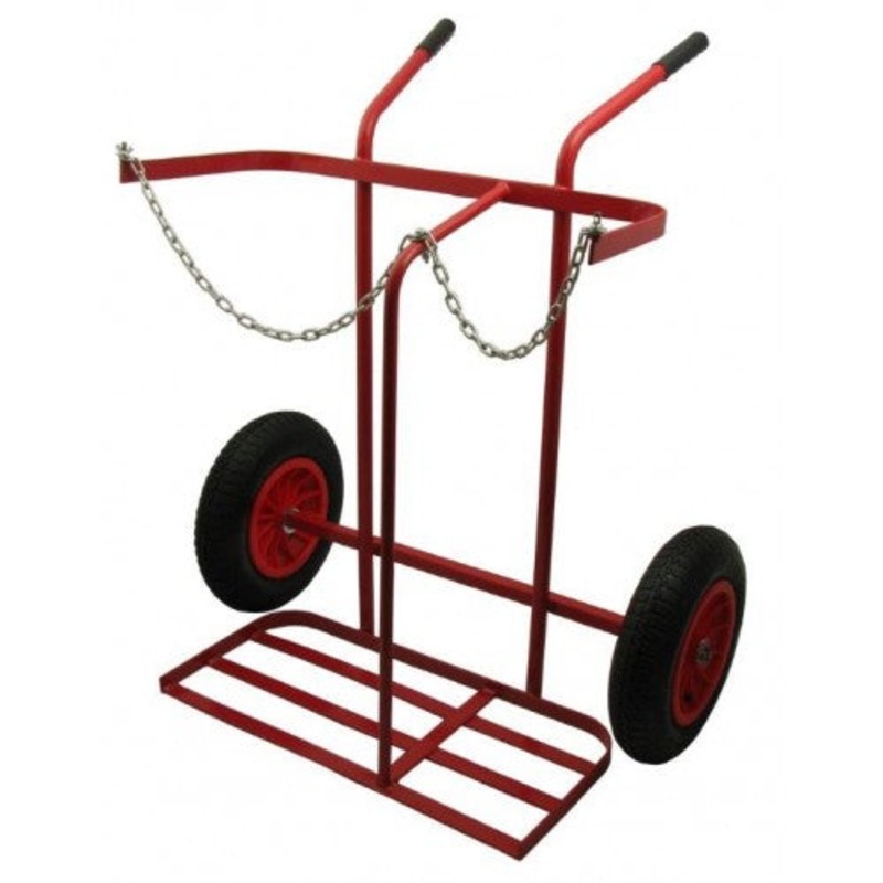 Double Cylinder Trolley Oxygen/Acetylene Oa1Ps Pneumatic 400mm Tyres [4529]