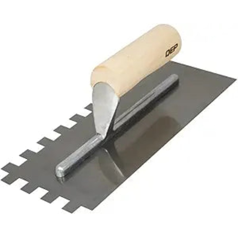 1/2" x 1/2" x 1/2" Square-Notch Wood Handle Trowels