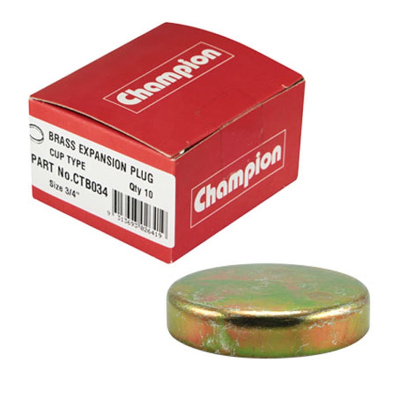 Champion 1 - 3/8in Brass Cup Plug - 10pk