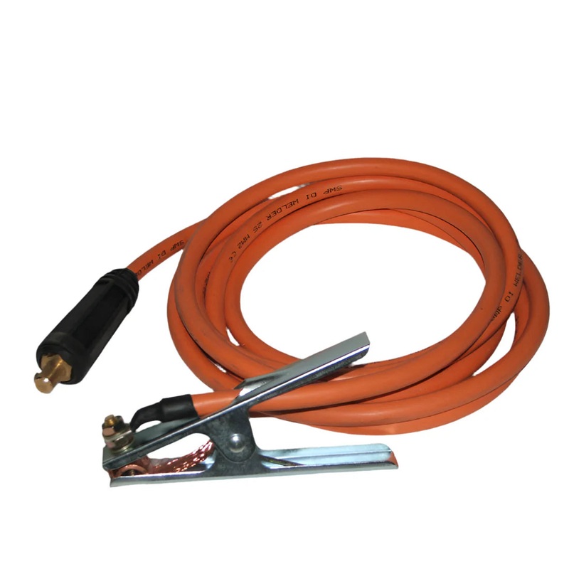 Welding Cable 10m 25mm Sq. c/w Earth Clamp 200  [1483]