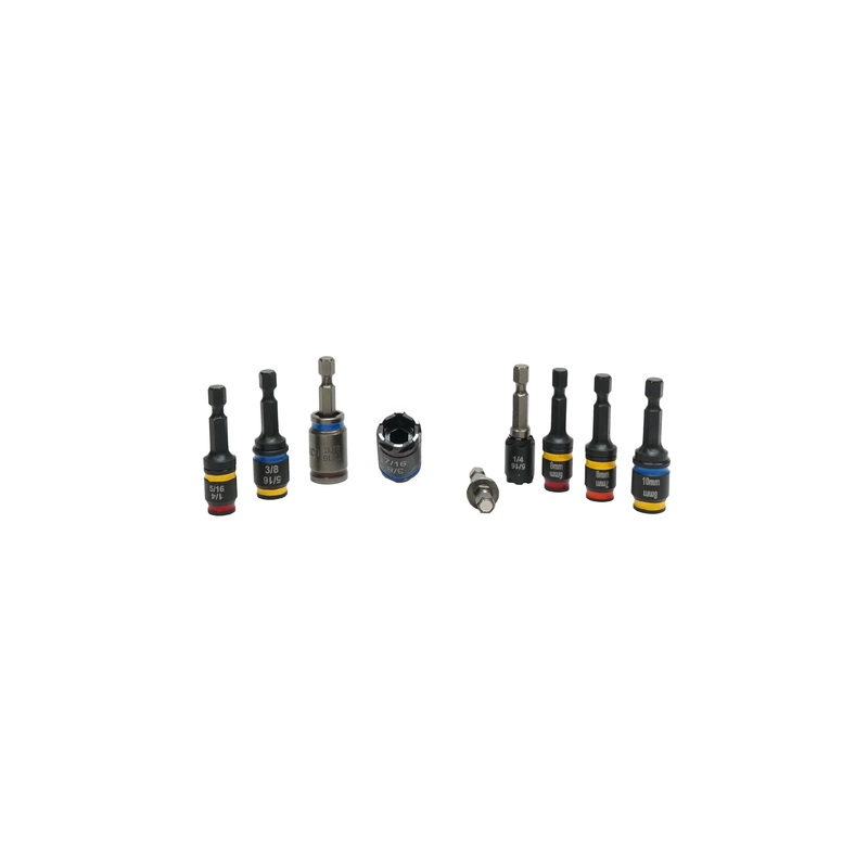 Malco MALCOMBO6 2 in. C-RHEX Cleanable, reversible, and Sawtooth Magnetic Hex Driver, 8 Piece Set