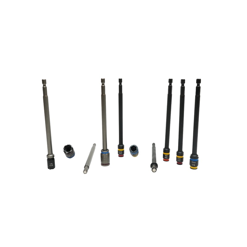 Malco MALCOMBO9 6 in. C-RHEX Cleanable, reversible, and Sawtooth Magnetic Hex Driver, 8 Piece Set