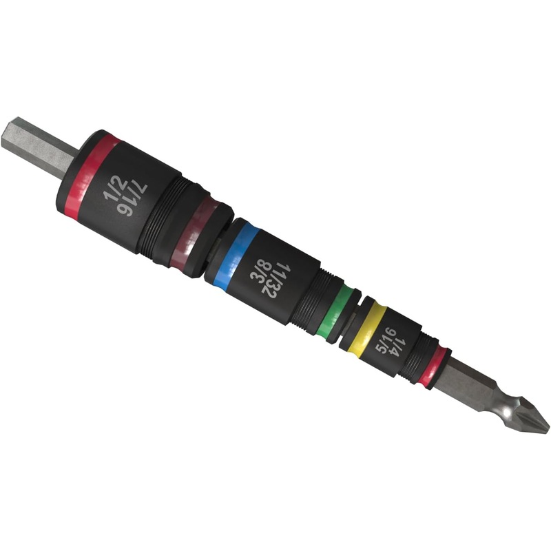 Malco MTS2 7-in-1 #2 Robertson 5 C-RHEX Flip Bit Socket Set; Impact Rated