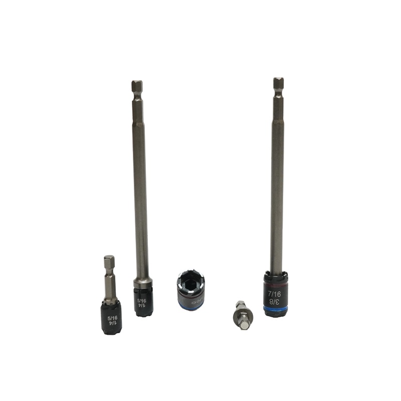 Malco SAWTCOMBO2 2 in. and 6 in. Reversible SawTooth Hex Driver 1/4 in. - 5/16 in. and 3/8 in. - 7/16 in., 4 Piece Set
