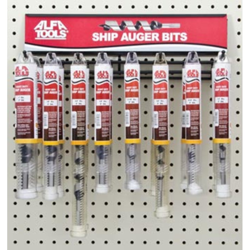 ALFA Tools AUG16 16 PC SHIP AUGER BIT 8" OVERALL DISPLAY 1/pack