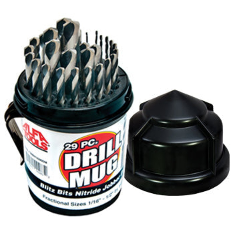 ALFA Tools BBN74590DM 29PC . 1/16-1/2 BLITZ NITRIDE DRILL MUG 1/pack