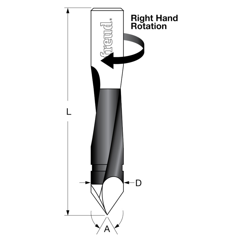 Freud TH93857R 3/8 (Dia.) Through Hole Bit
