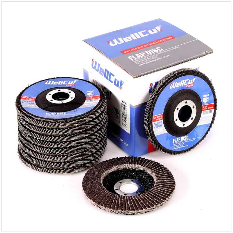 WellCut WP 60115 - 10 discos de lijado de grano 115 mm, 60 discos dentados, placas de fregona para lijar