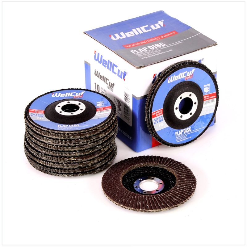 WellCut WP 80115 - 10 discos de lijado de 115 mm de grano 80 discos dentados para lijar placas de fregona