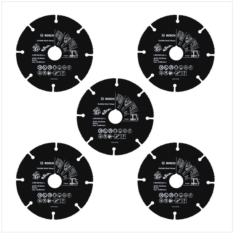 Bosch 5x Carbide Multi Wheel disco de corte de carburo 125 mm (5x 2608623013)