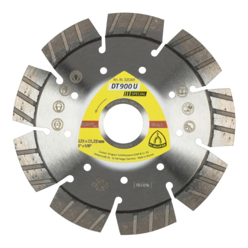 Disco de corte diamantado KLINGSPOR DT 900 U Especial  125 mm orificio 22,23 mm (8000351575)