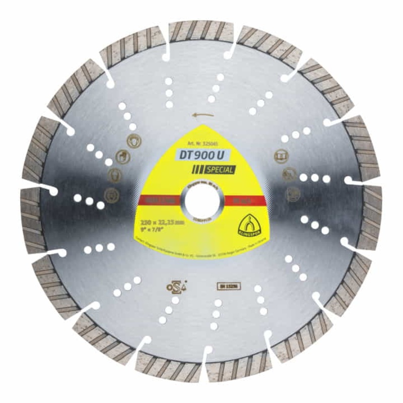 Disco de corte diamantado KLINGSPOR DT 900 U Especial  230 mm orificio 22,23 mm (8000351577)
