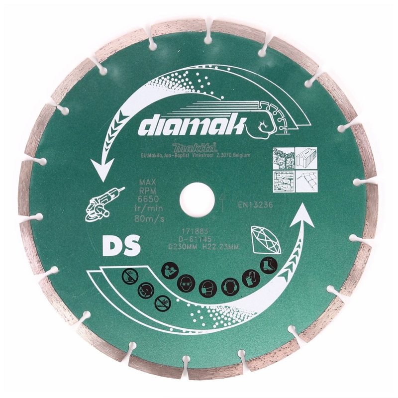 Disco de corte diamantado Makita Diamak 230 x 22,32 mm 1 pieza (D-61145) para hormign piedra