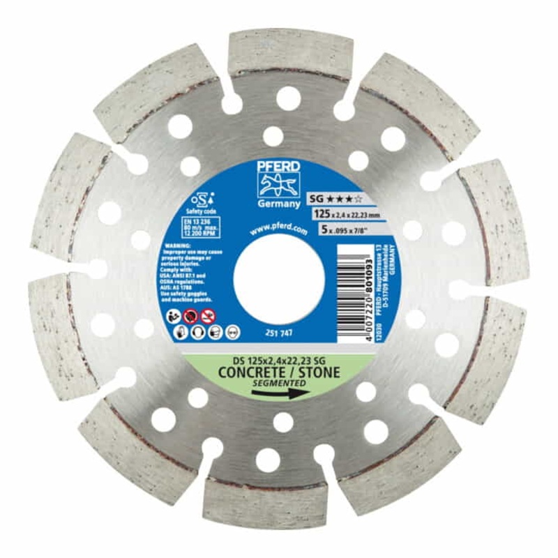 Disco de corte diamantado PFERD DS SG  125 mm dimetro 22,23 mm (8000429373)