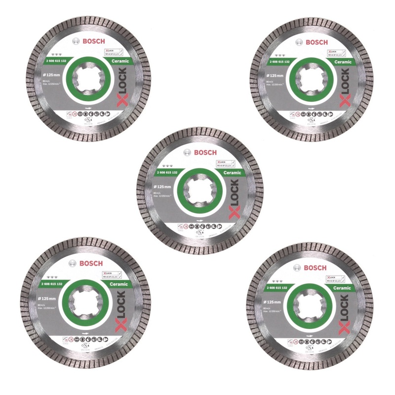 Discos de corte de diamante Bosch X-LOCK 125 x 22,23 mm Best for Ceramic (5x 2608615132)