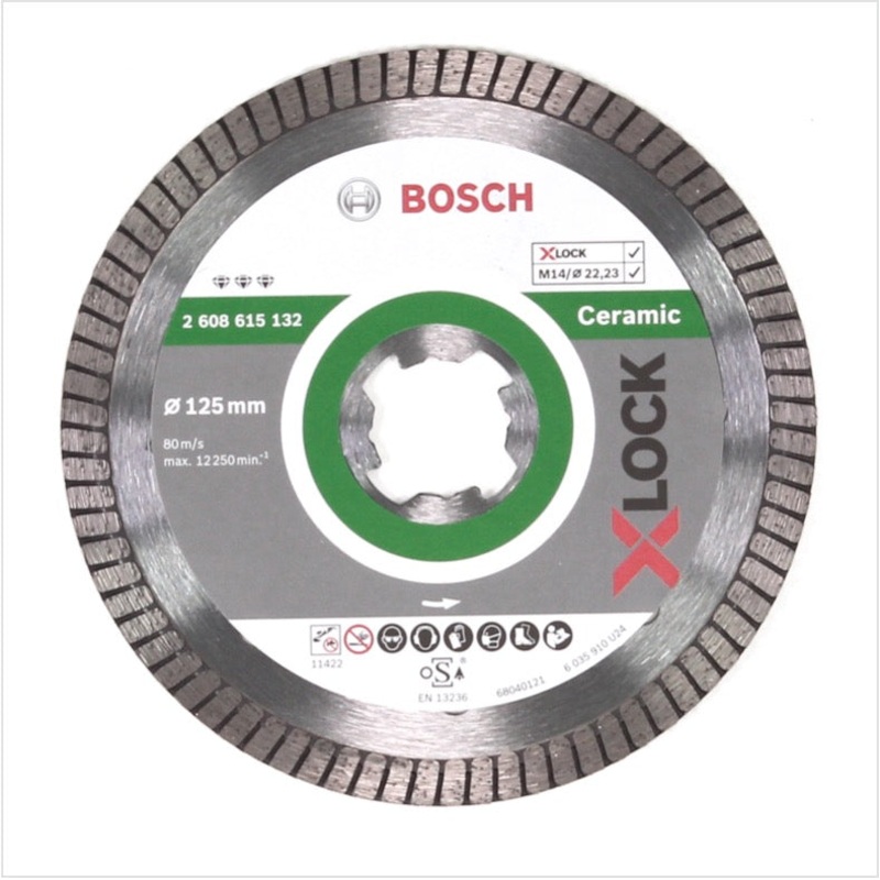 Discos de corte de diamante Bosch X-LOCK 125 x 22,23 mm Ideal para cermica (2608615132)