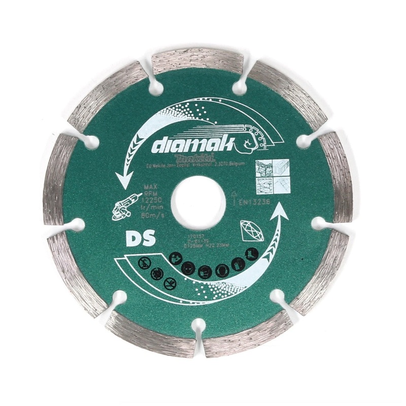 Makita Diamak 125 mm 5 piezas (5x D-61139) disco de corte de diamante para piedra, soporte para hormign 22,23 mm