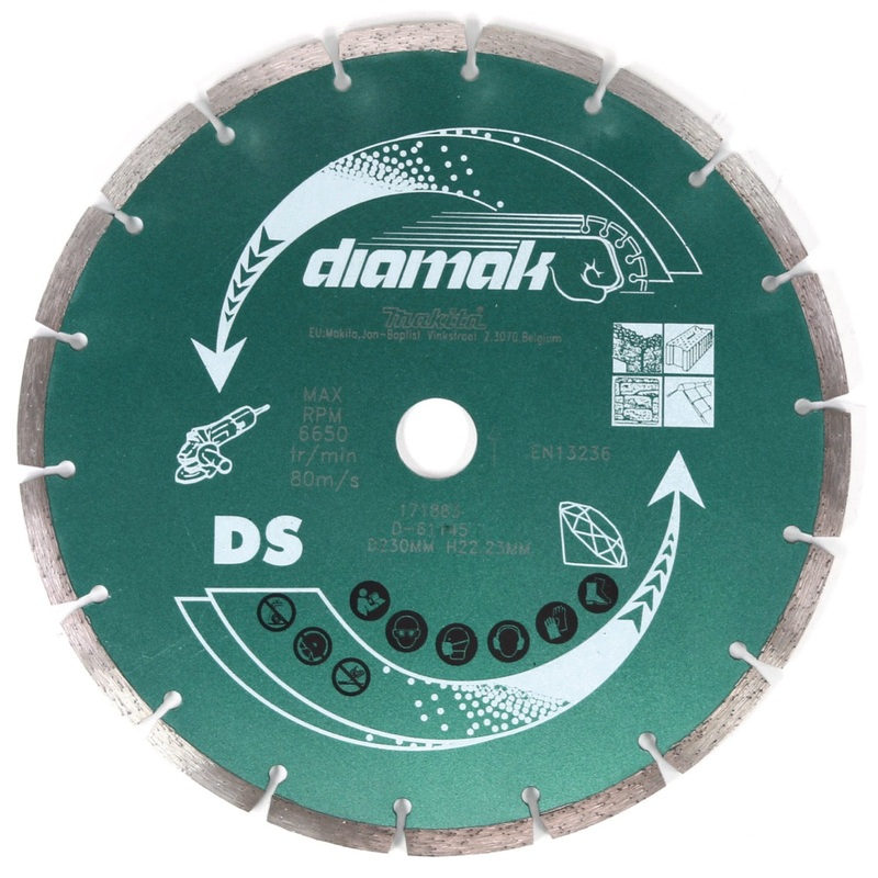 Makita Diamak 230 mm 5 piezas (5x D-61145) disco de corte de diamante para piedra, soporte para hormign 22,23 mm