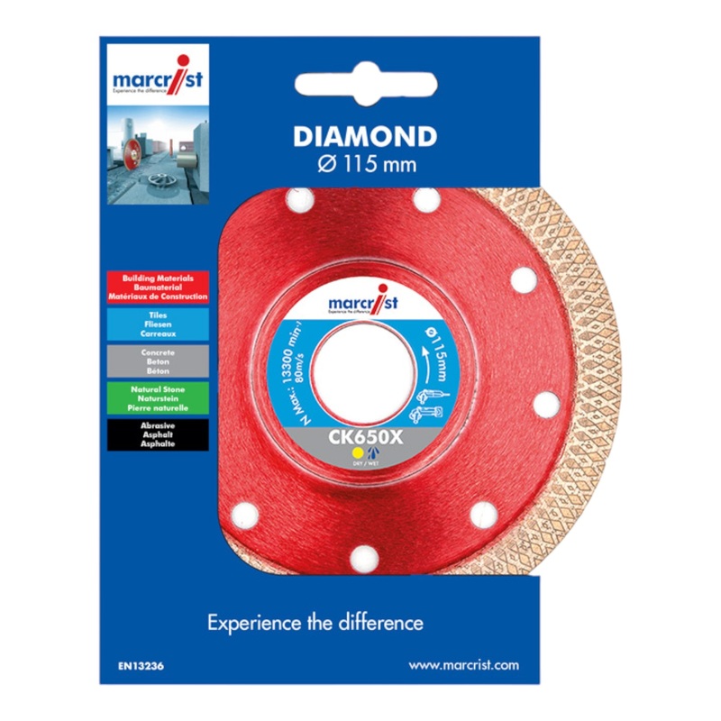 Marcrist FZ850 Disco de corte de diamante cermico para exteriores 230 x 22,2 mm (1843.0230.22)