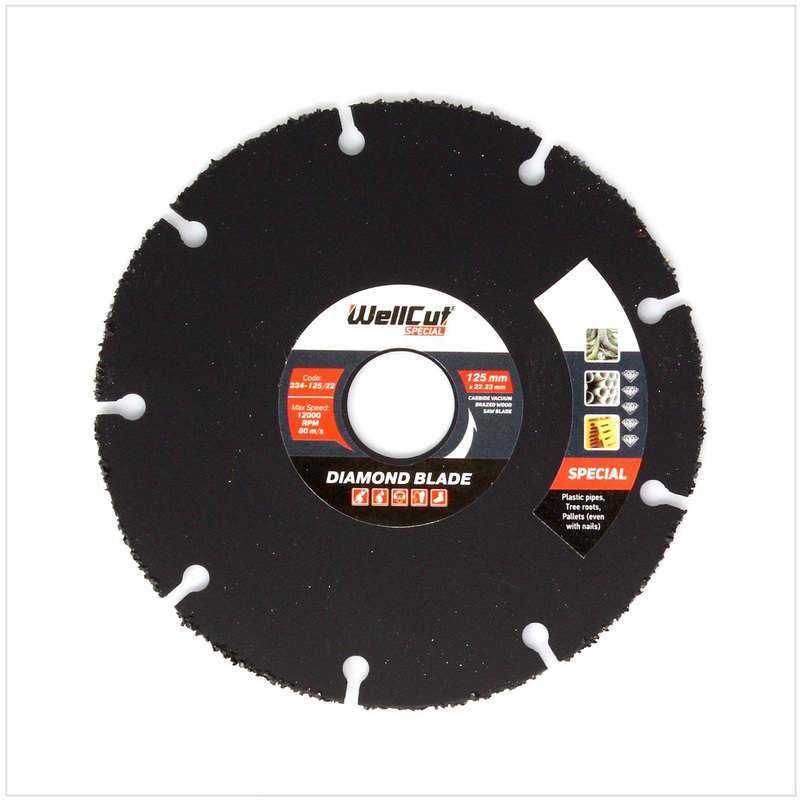 WellCut Diamond Disco de corte de diamante 125 x 22,2 mm Especial (334 - 125 / 22)