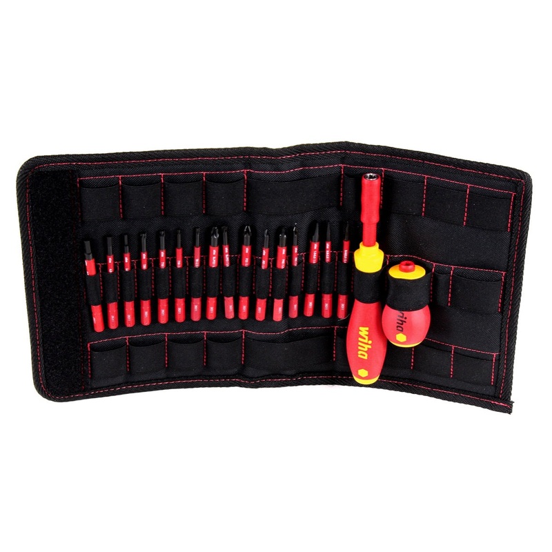 Wiha slimVario destornillador y juego de iniciacin de puntas 18 piezas (2831 T18 41231) en bolsa VDE 1000 voltios