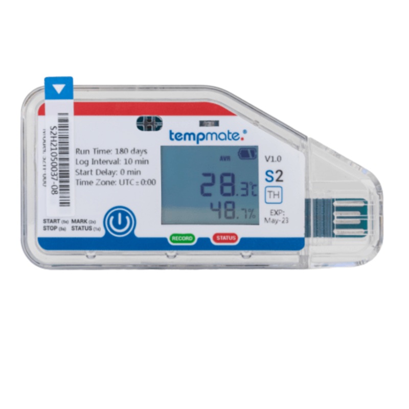 Tempmate -S2 Single-Use Temp/RH Data Logger - TEMPMATE-S2TH