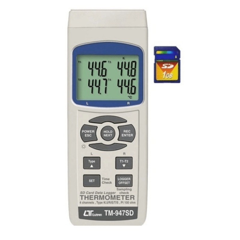 Universal 4 channel thermometer SD card logging - TM947SD