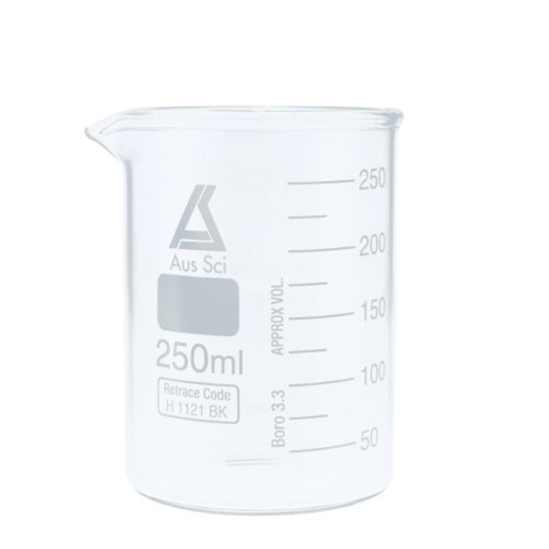 Low Form Beaker 250ml Borosilicate Glass - IC-30100