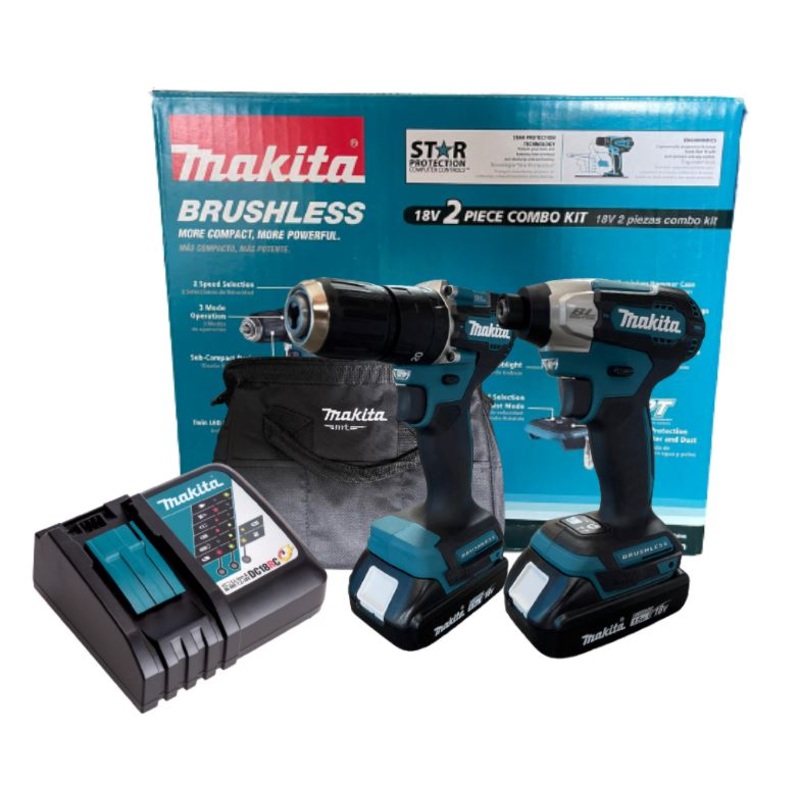Makita (DTD157+DHP487) 18v 1.5ah Cordless Combo Kit (Free Makita Bag!) | Model : M-DLX2414YX7