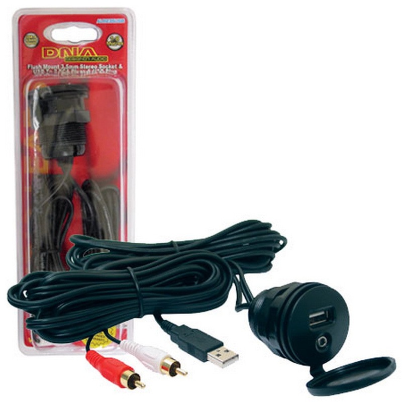 Usb Extension Flush Mount 3.5mm Socket To Rca Plugs