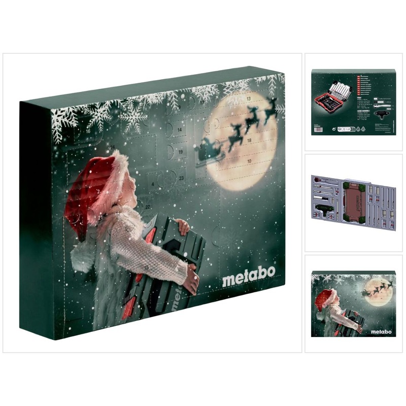 Metabo Calendario de Adviento con juego de herramientas de 31 piezas (626694000) puntas/vasos/trinquete