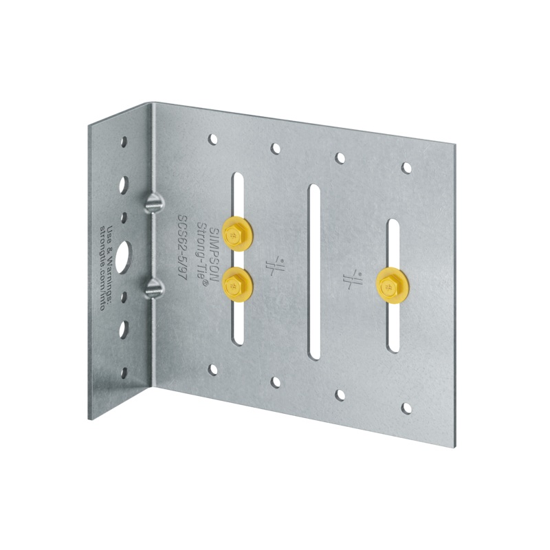 Simpson SCS62-5/97-KT25 SCS 2 in. x 6 in. x 5 in. 12-Gauge Seismic Bypass Framing Slide Clip w/ Screws (25-Qty)