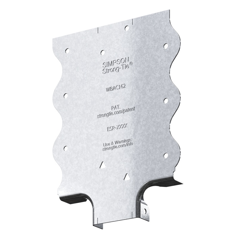 Simpson WBAC162-R50 WBAC Wood Backing Steel Connector for 1-1/4 in. to 1-5/8 in. Flange (50-Qty)