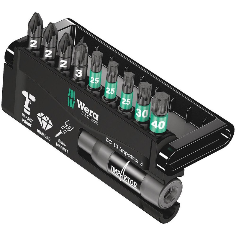 Surtido de puntas WERA Bit-Check 10 Impaktor 1 10 piezas (4000829046)