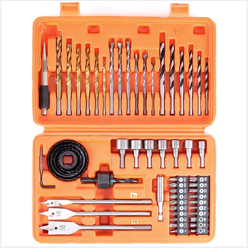 WellCut WC-SDB56 Juego de brocas de 56 piezas + coronas + estuche