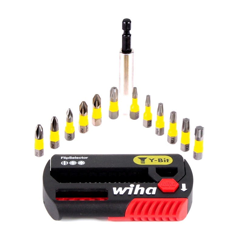 Wiha SB 7947Y-904 FlipSelector (41827) Punta en Y Phillips de 25 mm, Pozidriv, TORX de 13 piezas. 1/4"