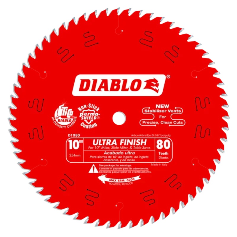 10" x 80-Teeth Ultra Finish Saw Blade for Wood