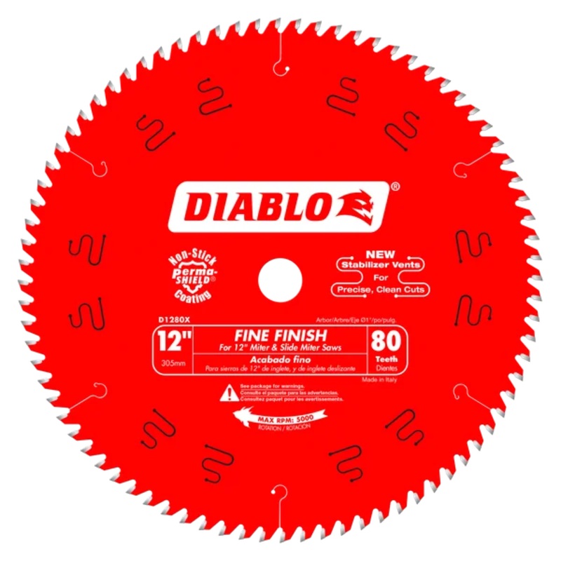 12" x 80-Teeth Fine Finish Saw Blade for Wood
