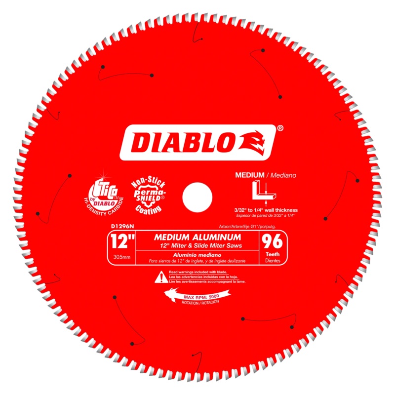 12" x 96-Teeth Saw Blade for Medium Aluminum