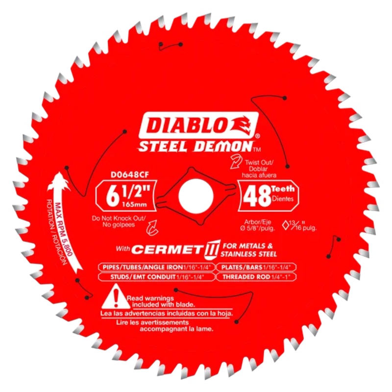 6-1/2" x 48-Teeth Steel Demon Cermet II Saw Blade for Medium Metal