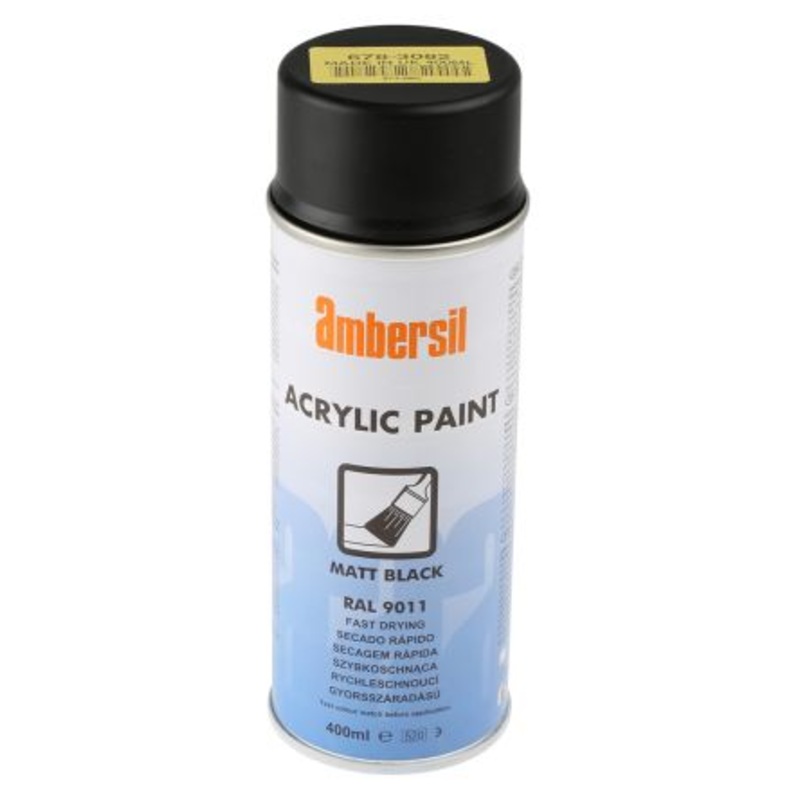 Ambersil 1030267 Acrylic Black Gloss Finish Paint Aerosol 400ml [5591]