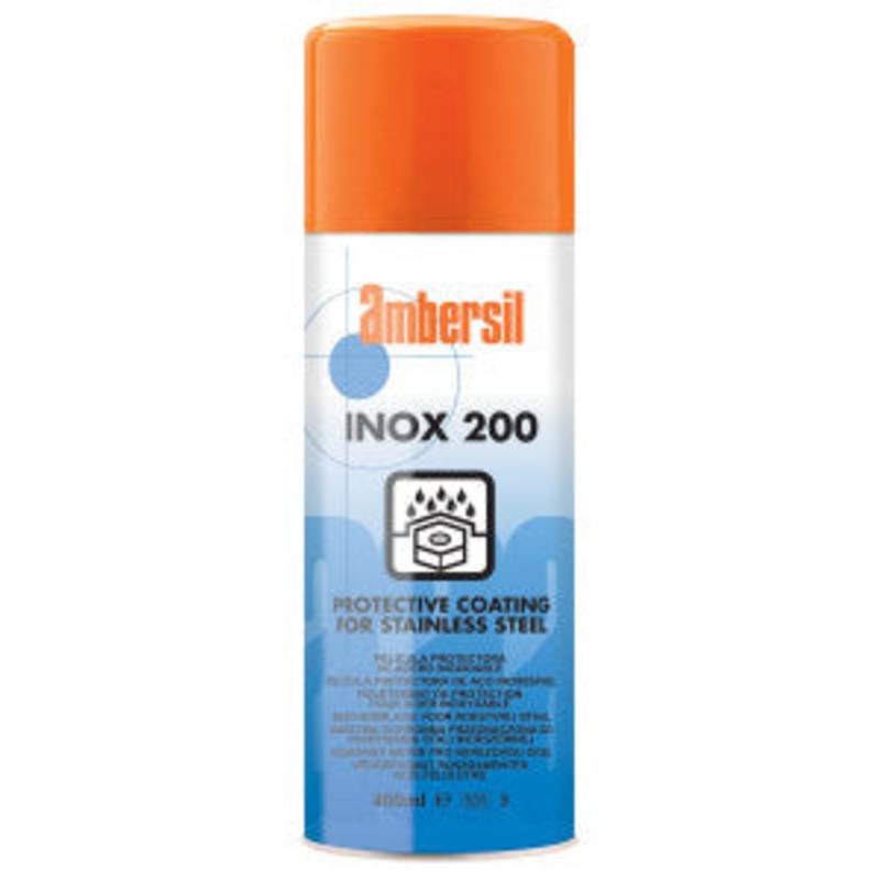 Ambersil 1030541 Stainless Steel Inox 200 Spray Bright Finish Aerosol 400ml [0474]