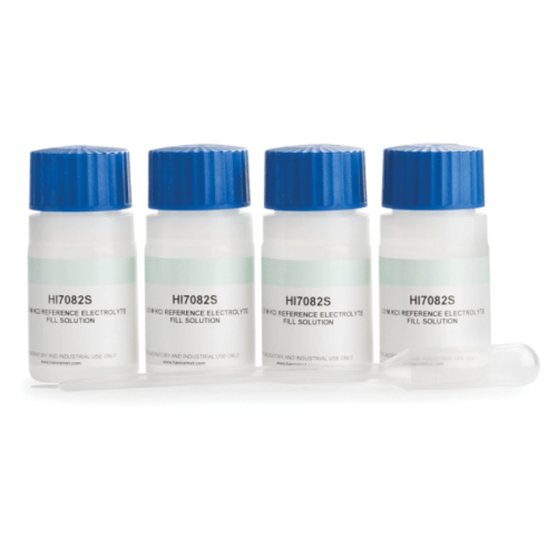 HI7082 3.5M KCl electrolyte fill solution for double-junction electrodes (4 x 30mL)