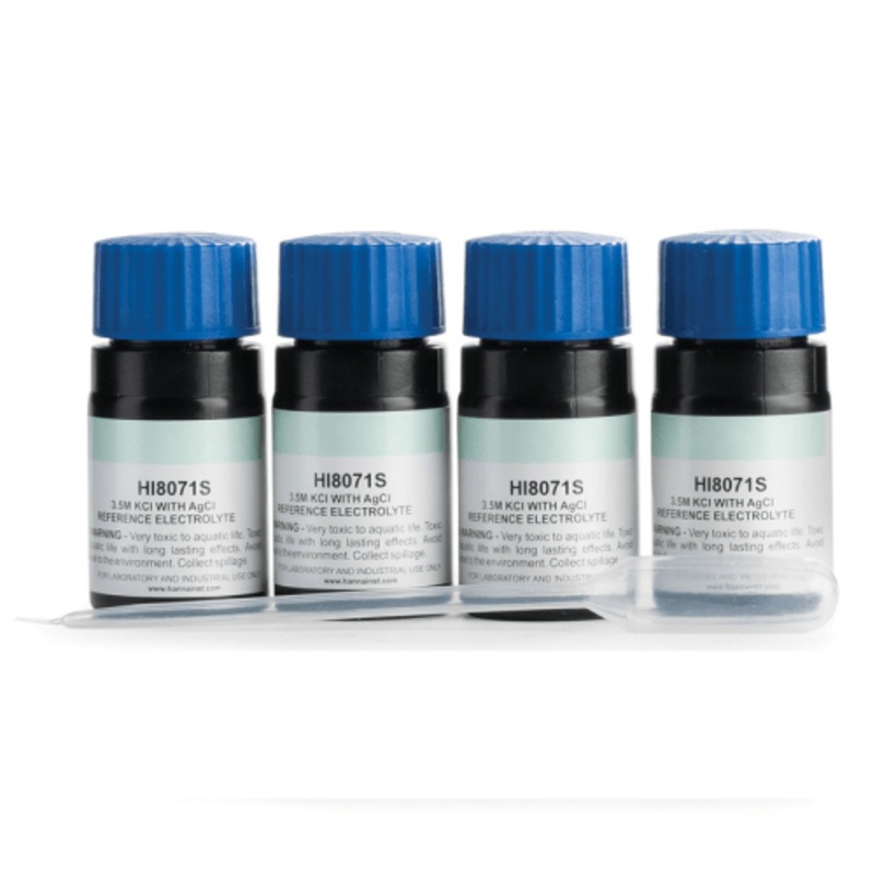 HI8071 Electrolyte Fill Solution, 3.5M KCl + AgCl in FDA Bottle (30 mL x 4)