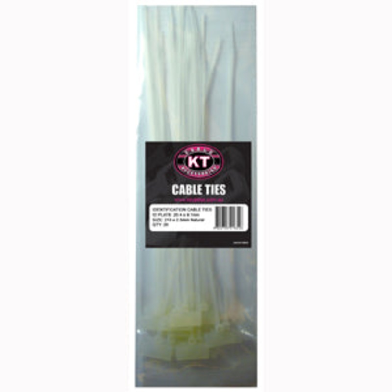 110 X 2.5mm Nylon Id Cable Tie-Natural-100Pk**