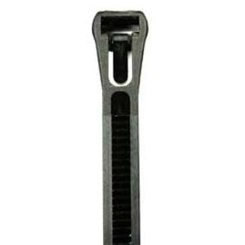 ISL 200 x 4.8mm UV Nylon Releasable Cable Tie - Blk - 100pk